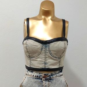 Denim Crop Top Bralette